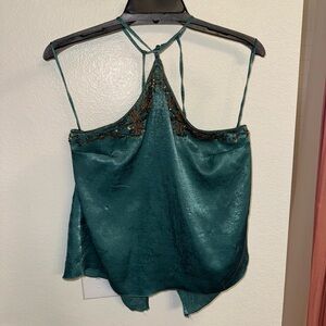 Free People Halter Neck Beaded Top